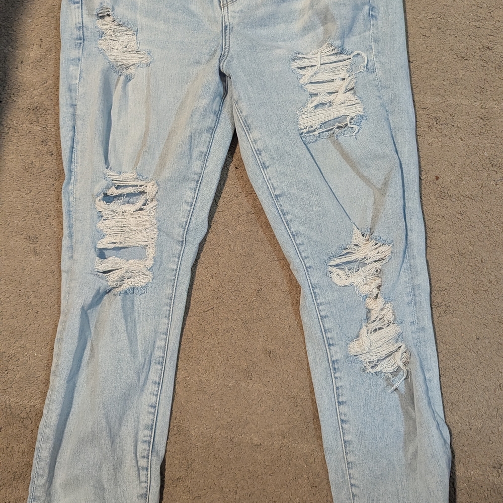 American Eagle Outfitters Skinny Blue Jeans Distressed Look